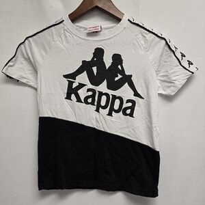KAPPA 222 Banda Baldwin Logo Shirt Size Black And‎ White Graphic Logo Size 10